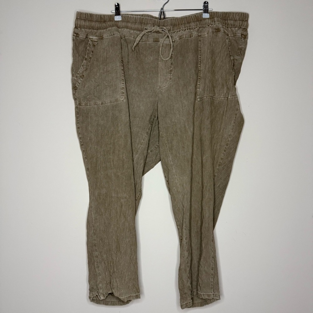 KUT FROM THE KLOTH Rosalie Boho Linen Blend Comfy Pull On Drawstring Waist Pants - Picture 2 of 7